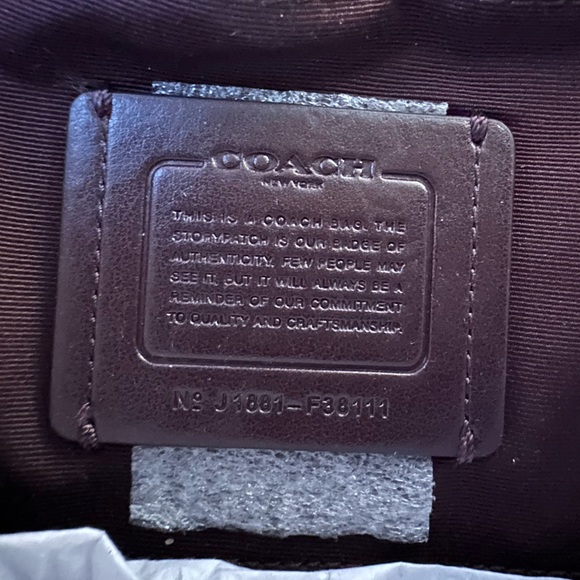 Coach Elle Saddle Bag with Signature Chain Print Style #F38111 in Burgundy Red - Picture 10 of 11